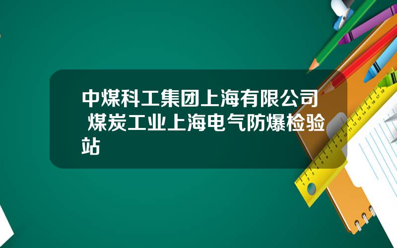 中煤科工集团上海有限公司 煤炭工业上海电气防爆检验站